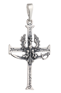 Srebrny Krzyżyk  Patriotyczny  Oksydowany  pr 925 