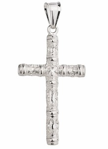 Srebrny Krzyżyk Duży z Wzorkiem pr 925 Grawer Gratis