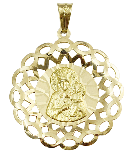 Złoty Medalik Ażurowy pr 585 Grawer Gratis   