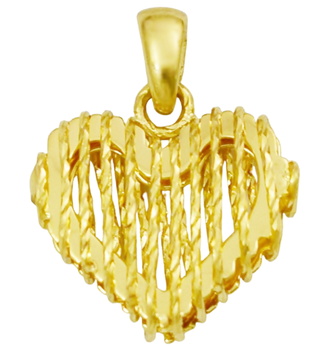 Zawieszka Złota Diamentowane Serce Ażurowe pr 585   