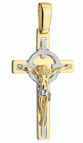  Złoty Krzyżyk Męski  pr 585 Grawer Gratis 