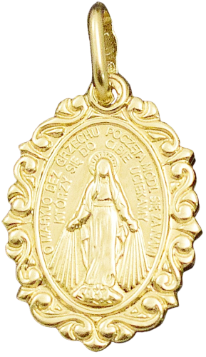 Złoty Medalik  Cudowny pr 585 Grawer Gratis 