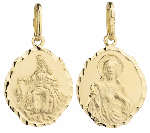 Złoty Medalik Pełny Szkaplerz pr 585 Grawer Gratis