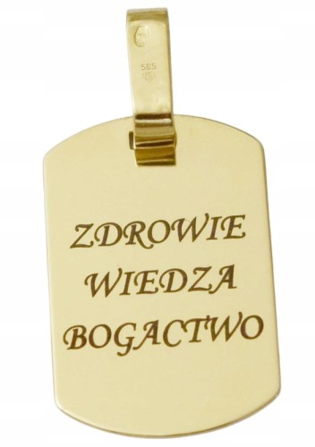 Wisiorek-Zloty-Blaszka-Niesmiertelnik-Zawieszka-pr-585-Grawer-Gratis-Kamien-Bez-kamienia.jpg