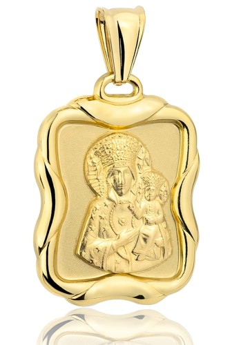 Złoty Duży Medalik Pełny Matka Boska Częstochowska pr 585 