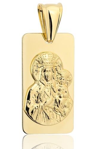 Złoty Medalik Pełny Matka Boska Częstochowska pr 585  