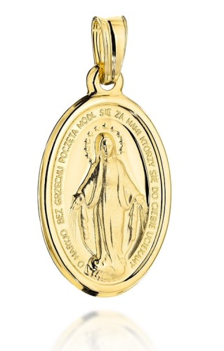 Złoty Medalik  Cudowny Duży  pr 585 