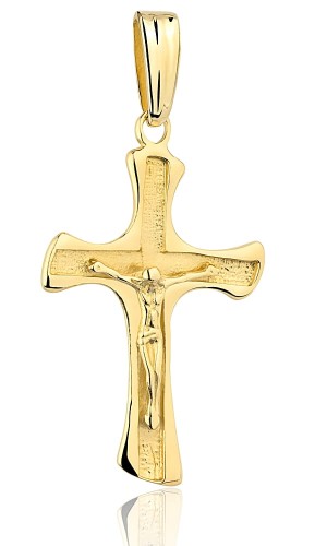 Złoty Krzyżyk Pełny  pr 585  Grawer Gratis    