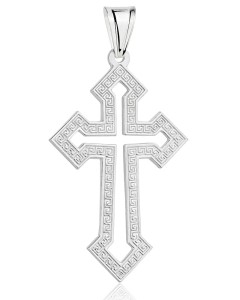 Srebrny Krzyżyk Duży z Wzorkiem pr 925 Grawer Gratis
