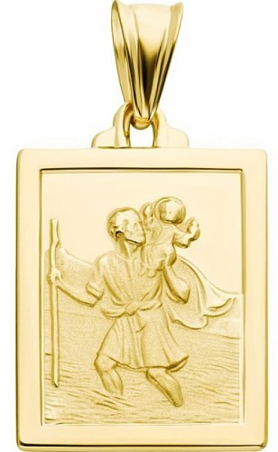 Złoty Duży Medalik św. Krzysztof pr 585 Grawer Gratis  