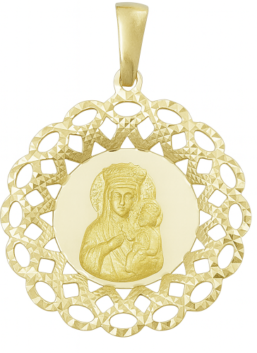 Złoty Medalik Ażurowy pr 585 Grawer Gratis    