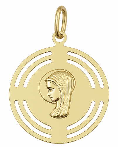 Złoty Medalik Okrągły  pr 585 Grawer Gratis  