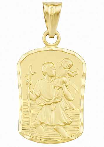 Złoty Medalik św. Krzysztof  pr 585 Grawer Gratis 