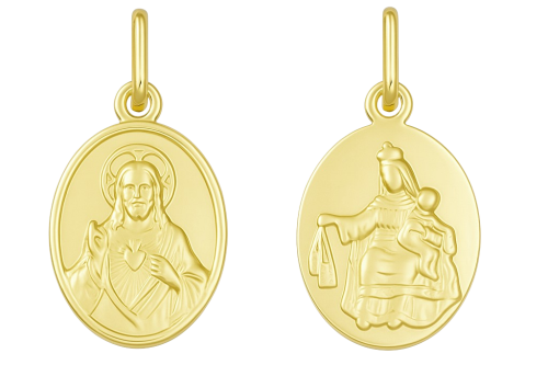 Złoty Medalik Pełny Szkaplerz pr 585 Grawer Gratis 