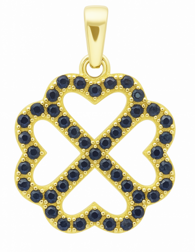 Zawieszka Złota Koniczynka Serduszka  pr 585    