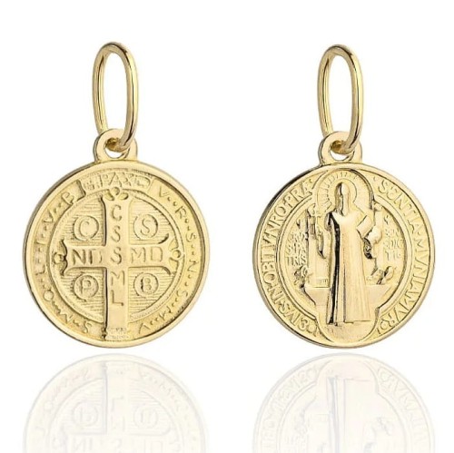 Złoty Medalik św. Benedykt  pr 585  Grawer Gratis 