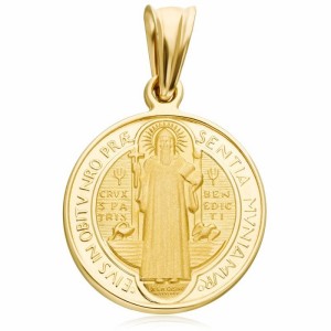 Złoty Medalik  św. Benedykt Duży  pr 585 