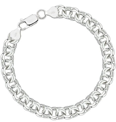 Srebrna Bransoletka Garibaldka  7,50 mm pr 925 Grawer Gratis  