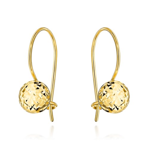 Kolczyki Złote Kółko Diamentowane na Biglu pr 585 