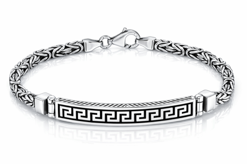 Bransoletka Srebrna Oksydowana Splot Królewski z Blaszką pr 925