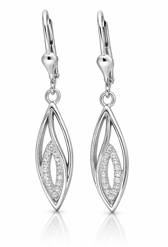 Złote Kolczyki Wiszące pr  925 z Cyrkoniami  