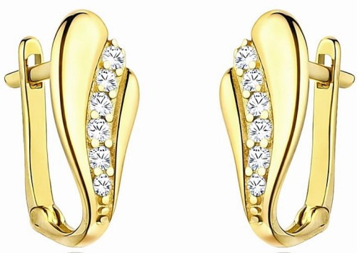 Kolczyki Złota Falka z Rzędem Cyrkonii pr 585