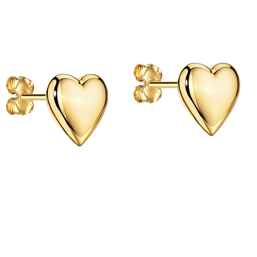 Złote Kolczyki Gładkie Serca pr 585 