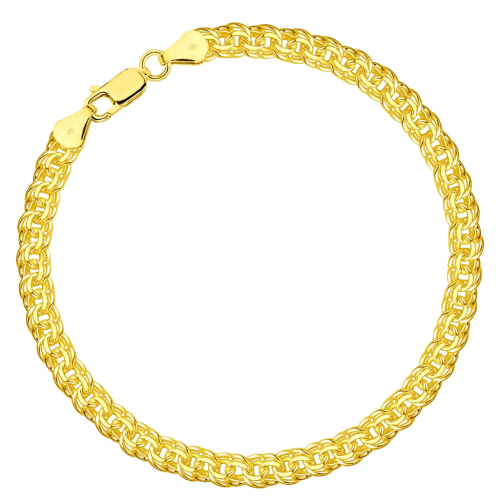 Srebrna Bransoletka Męska Pozłacana Galibardi 6,00 mm pr 925 Grawer Gratis 