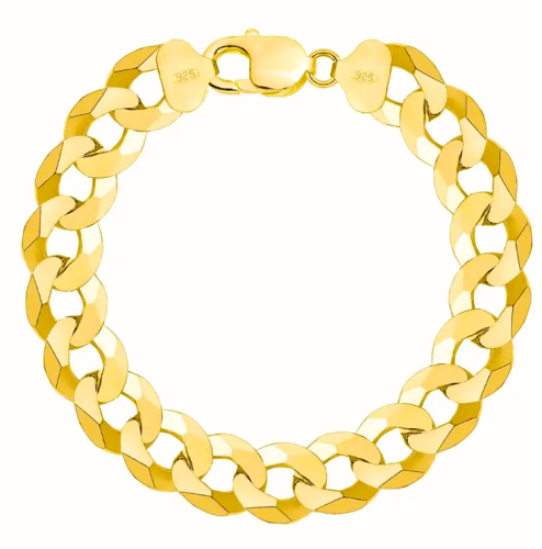 Srebrna Bransoletka Pancerka 12,50 mm Pozłacana pr 925 