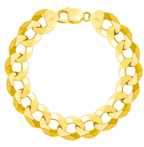 Srebrna Bransoletka Pancerka 14,30 mm Pozłacana pr 925 Grawer Gratis