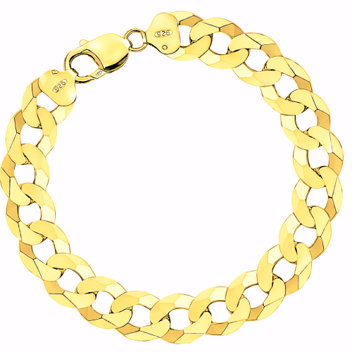 Srebrna Bransoletka Pozłacana Męska Pełna Pancerka 9,30 mm pr 925