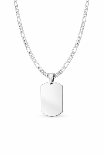 Srebrny Łańcuszek Figaro 5,50 mm z Nieśmiertelnikiem pr 925 Grawer Gratis   