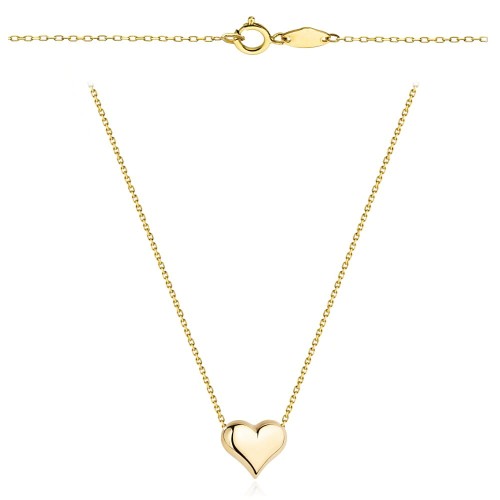 Złoty Łańcuszek Celebrytka z Serduszkiem Próba 585