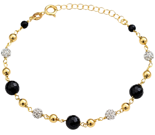 Bransoletka Srebrna Pozłacana z Kulkami  pr 925 