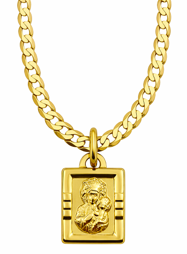 Złoty Łańcuszek Pancerka 2,50 mm z Medalikiem pr 585  Grawer Gratis  