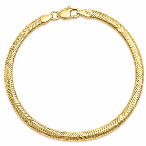 Bransoletka Srebrna Pozłacana Wąż Diamentowany 3,40 mm pr 925