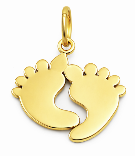 Zawieszka Wisiorek Stópki Pełne Gładkie pr 585 