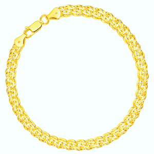 Srebrna Pozłacana Bransoletka Garibaldii 6,50 mm pr 925  Grawer Gratis