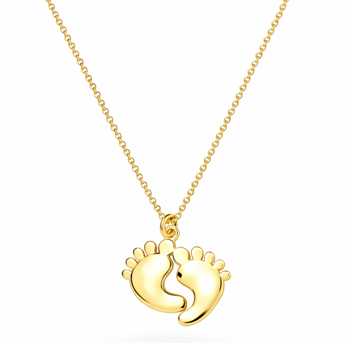 Złoty Łańcuszek Celebrytka z Zawieszką Stópki pr 585