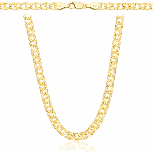 Łańcuszek Srebrny Pozłacany Garibaldka 4,70 mm pr 925 Grawer Gratis 