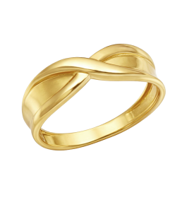 Złoty pierścionek pr. 585  elegancka forma nieskończoności