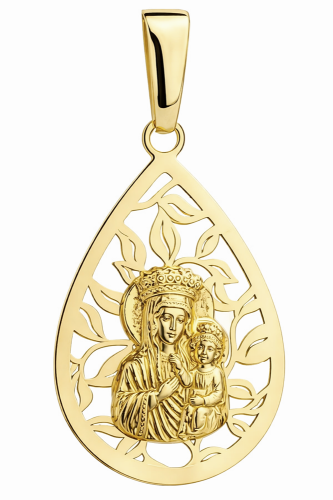 Medalik Matka Boska z Dzieciątkiem w Ażurowej Łezce pr. 585 
