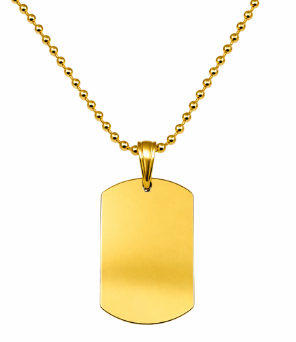 Srebrny Pozłacany Łańcuszek Kulkowy z Nieśmiertelnikiem 3,10 mm pr 925 Grawer Gratis