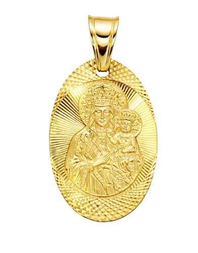 Medalik Matka Boska Częstochowska w Diamentowanym Owalu pr 585