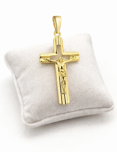 Złoty krucyfiks na białym podszyciu45.png