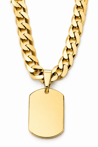 Srebrny Pozłacany Łańcuszek Pancerka 9,20 mm z Nieśmiertelnikiem pr 925 Grawer Gratis