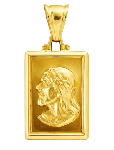 Złoty Duży Medalik Pełny z Jezusem pr 585  Grawer Gratis