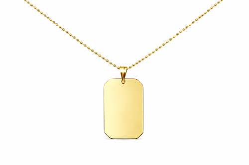 Srebrny Pozłacany Łańcuszek Kulkowy 3,10 mm  z Nieśmiertelnikiem pr 925 Grawer Gratis