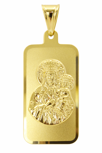 Złoty Duży Medalik Pełny z Matką Boską pr 585 Grawer Gratis