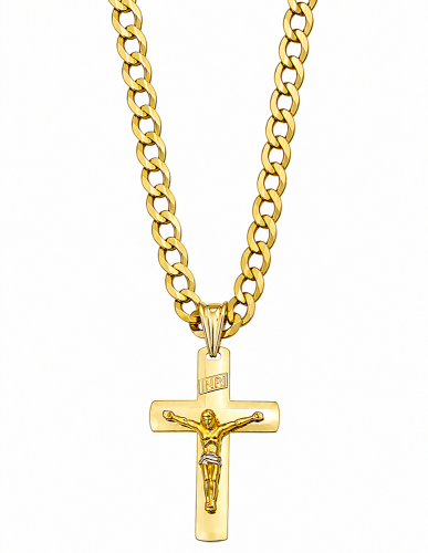 Złoty Łańcuszek Pancerka 6,00 mm z Krzyżykiem pr 585 Grawer Gratis   